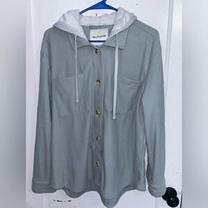 Juniors XL hooded button up